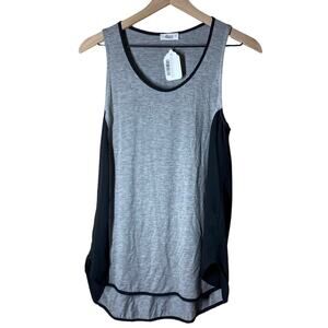 NEW Glam Women's Monterey Jersey Contrast Gray Black Tank Top Size Medium